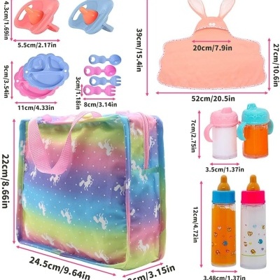 Kit para Bebe Reborn de 35 a 50cm, 12 peças, biberão mágico e chucha para bonecas Reborn