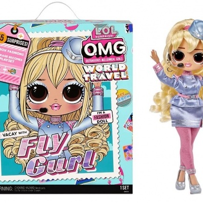 LOL Surprise OMG World Travel boneca Fly GURL - com 15 surpresas
