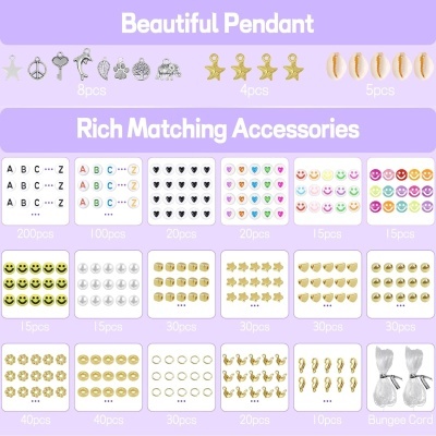 Kit de Missangas Infantil 20860 Peças – DIY para Fazer Pulseiras, Colares e Acessórios Criativos