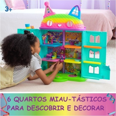 Nova Casa de Bonecas Gabby's Dollhouse festiva, Casa Magica da Gabby, Item Oficial,