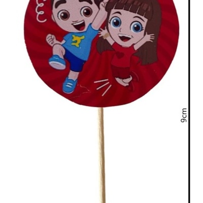 Luccas Neto e Giovana Placas para bolo, festa Luccas e Gi 12 ou 24 plaquinhas