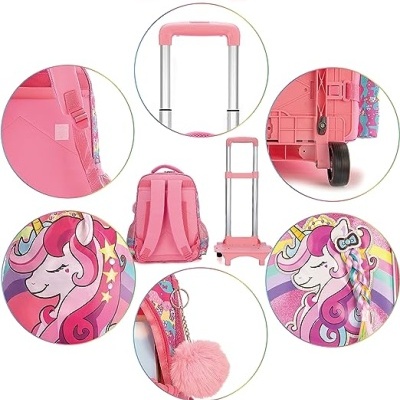 Kit Escolar Unicórnio Sweety: Mochila Grande  + Lancheira Térmica + porta lápis