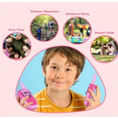 Walkie Talkie infantil 8 canais, ecrã LCD, alcance de até 3 km, lanterna incorporada, 2 pçs