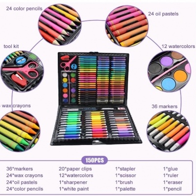Conjunto de 150 peças de pintura para crianças, estojo de pintura infantil, Não tóxico