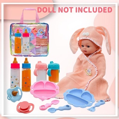 Kit para Bebe Reborn de 35 a 50cm, 12 peças, biberão mágico e chucha para bonecas Reborn