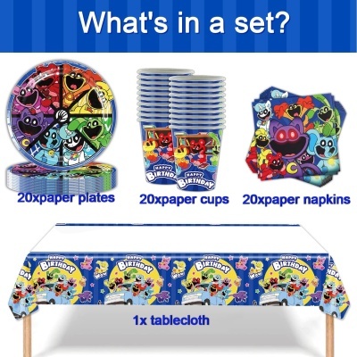 Kit Festa Smiling Critters, Festa CatNap +61 peças, até 20 convidados