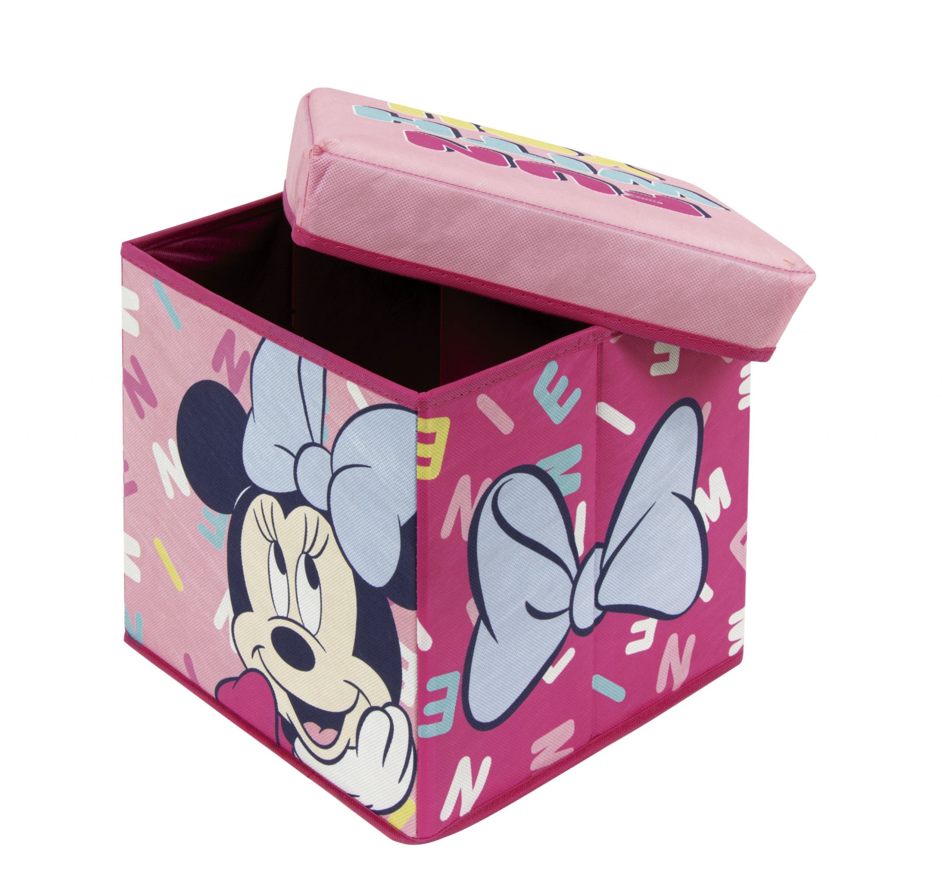 PUFE CAIXA DE BRINQUEDOS INFANTIL 30CM - MINNIE PUFE CAIXA DE BRINQUEDOS INFANTIL 30CM - MINNIE
