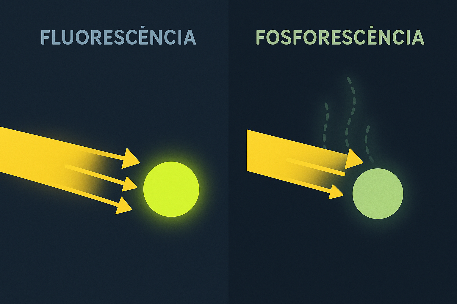 Fluorescência e Fosforescência: Porque Alguns Objetos Brilham no Escuro?