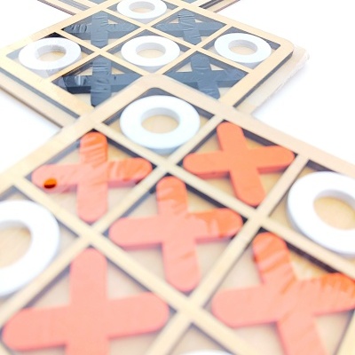 JOGO DO GALO XO EM MADEIRA 14CM