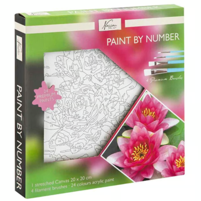 CONJUNTO PINTURA POR NÚMEROS CANVAS 20X20CM NENÚFAR NASSAU