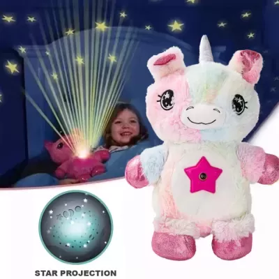 STAR BELLY - PELUCHE UNICÓRNIO PROJETOR DE LUZ NOTURNA 30CM