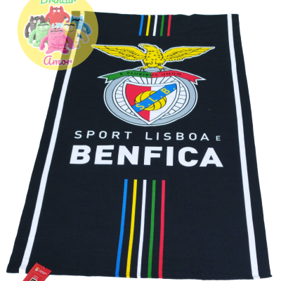 TOALHA 100X180CM MICROFIBRA OFICIAL SPORT LISBOA E BENFICA
