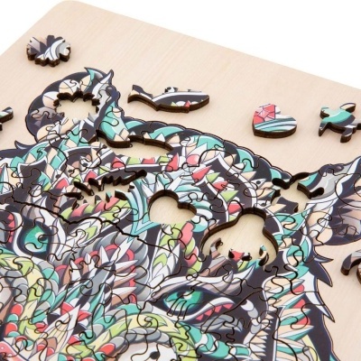 UNIQUE SHAPES - PUZZLE EM MADEIRA TIGRE 135 PEÇAS, GRAFIX