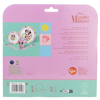 CONJUNTO MICROONDAS 5 PEÇAS REFEIÇÃO INFANTIL - MINNIE MOUSE