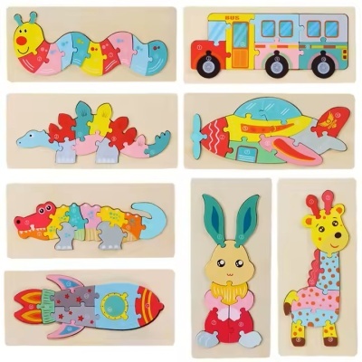 PUZZLE EM MADEIRA TEMÁTICO 20X10CM