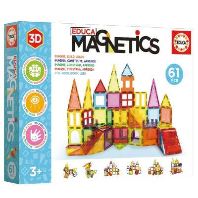 JOGO DE CONSTRUÇÃO MAGNÉTICA 61 PEÇAS - MAGNETICS EDUCA