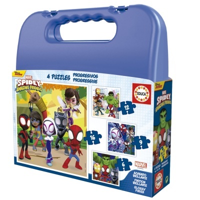 MALA COM 4 PUZZLES PROGRESSIVOS - SPIDEY, EDUCA