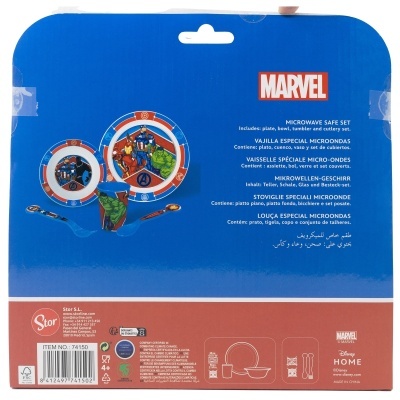 CONJUNTO MICROONDAS 5 PEÇAS REFEIÇÃO INFANTIL - AVENGERS