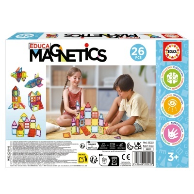 JOGO DE CONSTRUÇÃO MAGNÉTICA 26 PEÇAS - MAGNETICS EDUCA