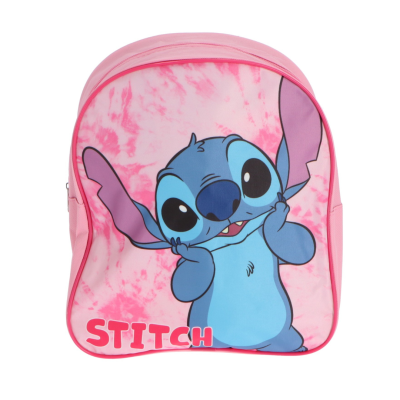 MOCHILA INFANTIL BÁSICA 30CM STITCH ROSA