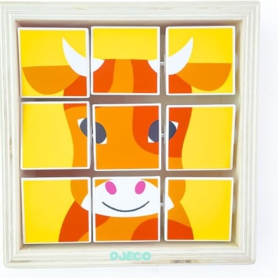 ANIMOROLL - PUZZLE EM MADEIRA DE BLOCOS COM ANIMAIS, DJECO