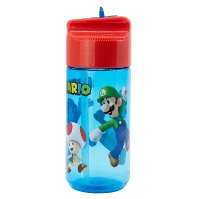 GARRAFA TRITAN COM PALHINHA 430ml SUPER MARIO