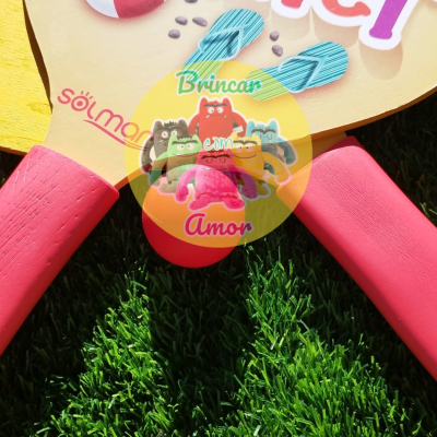 RAQUETES DE PRAIA EM MADEIRA 36CM - HELLO SUMMER