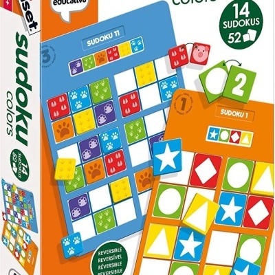 Jogo Sudoku Colors da Diset com peças coloridas e reversíveis