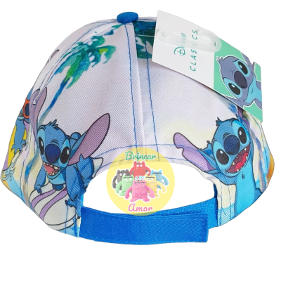 Boné infantil com personagem Stitch e fecho azul