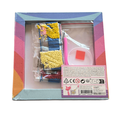 PINTURA DE DIAMANTES EM CANVAS 20X20CM - UNICÓRNIO, GRAFIX