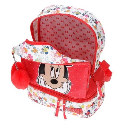 MOCHILA C/ LANCHEIRA TÉRMICA INFANTIL 28CM VERMELHA MINNIE