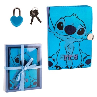 DIÁRIO C/ CHAVE STITCH AZUL