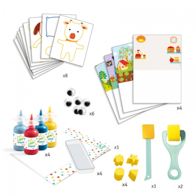 PINTURAS COM ESPONJAS - AVENTURAS COM ANIMAIS DJECO