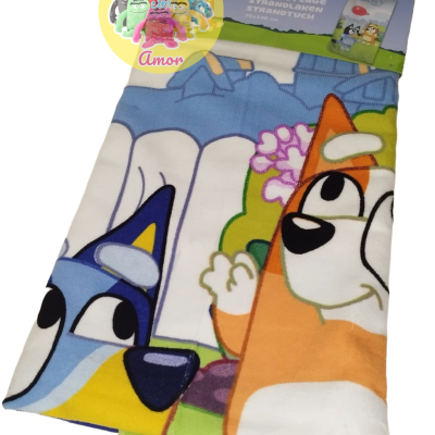 TOALHA DE PRAIA CRIANÇA MICROFIBRA BLUEY E BINGO