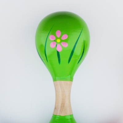 MARACA INFANTIL DUPLA EM MADEIRA 15CM