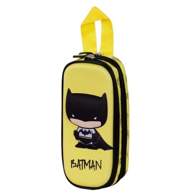 ESTOJO 3D ESCOLAR DE FECHO DUPLO AMARELO BATMAN