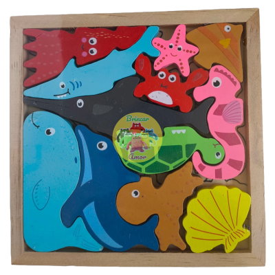 PUZZLE EM MADEIRA TEMÁTICO 17X17CM - MONTESSORI