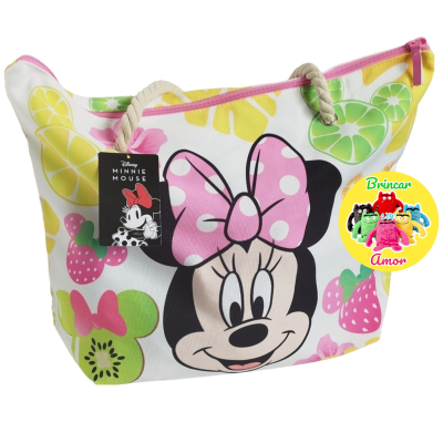 SACO DE PRAIA COM ALÇAS DE CORDA MINNIE MOUSE FRUITS