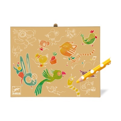 CAIXA COM LÁPIS DE COR E CANETAS DE FELTRO, DJECO