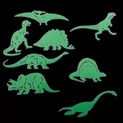 DINOSSAUROS FLUORESCENTES - BRILHAM NO ESCURO