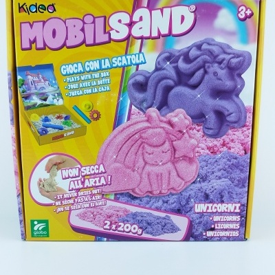 AREIA CINÉTICA 2X200g COM FORMAS E ACESSÓRIOS MOBILSAND - UNICÓRNIOS