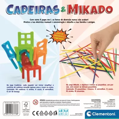 JOGO CADEIRAS E MIKADO CLEMENTONI