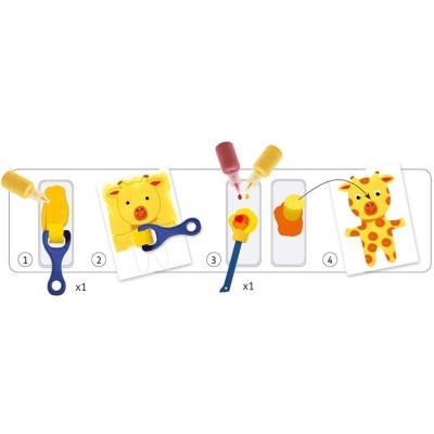 PINTURAS COM ESPONJAS - AVENTURAS COM ANIMAIS DJECO