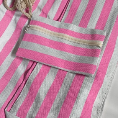 SACO DE PRAIA COM ALÇAS DE CORDA RISCAS CLÁSSICAS