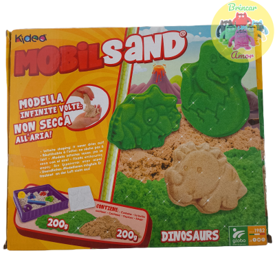 AREIA CINÉTICA 2X200g COM FORMAS E ACESSÓRIOS, MOBILSAND