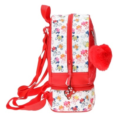 MOCHILA C/ LANCHEIRA TÉRMICA INFANTIL 28CM VERMELHA MINNIE