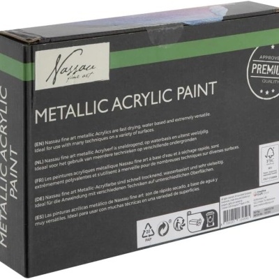 TINTA ACRÍLICA METÁLICA EM TUBO 6X75ML, NASSAU
