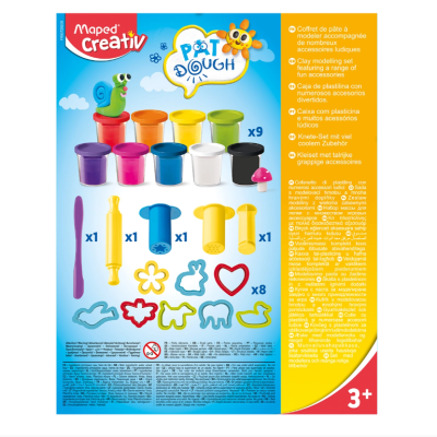 KIT PLASTICINA C/ 9 POTES + 12 ACESSÓRIOS, MAPED