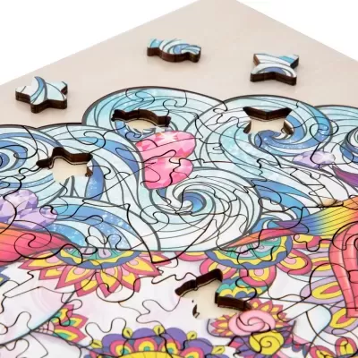 UNIQUE SHAPES - PUZZLE EM MADEIRA UNICÓRNIO 130 PEÇAS, GRAFIX