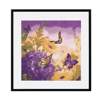 PINTURA DE DIAMANTES 30X30CM BORBOLETAS E FLORES CRAFT ID